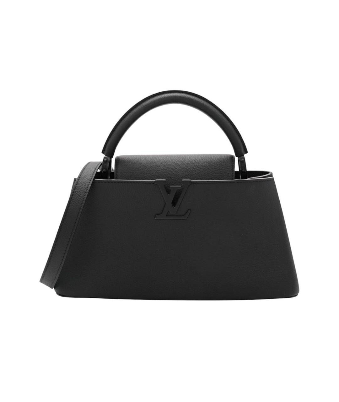 LOUIS VUITTON Черная кожаная сумка с короткими ручками, фото 9