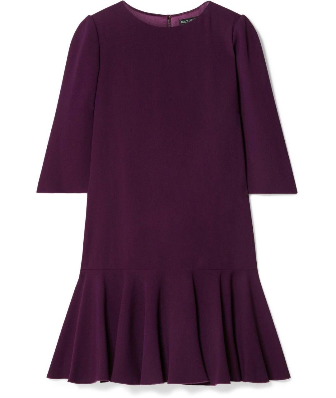 DOLCE&GABBANA Фиолетовое вискозное коктейльное платье, фото 1