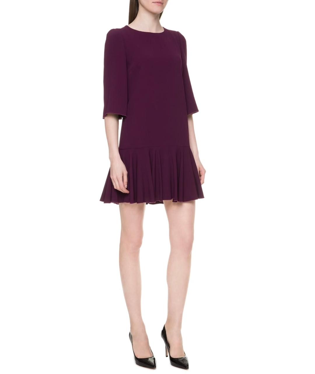 DOLCE&GABBANA Фиолетовое вискозное коктейльное платье, фото 2