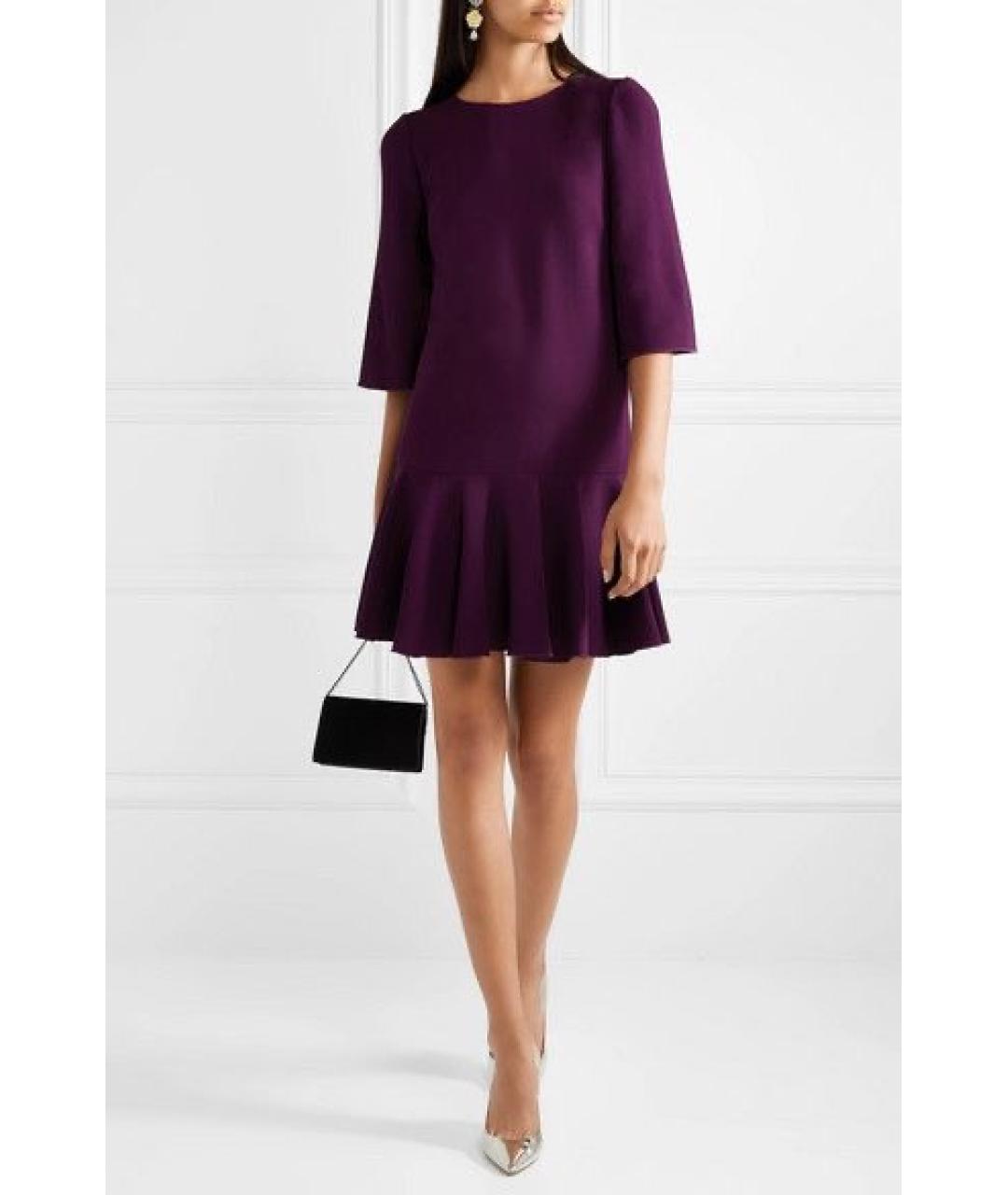 DOLCE&GABBANA Фиолетовое вискозное коктейльное платье, фото 5