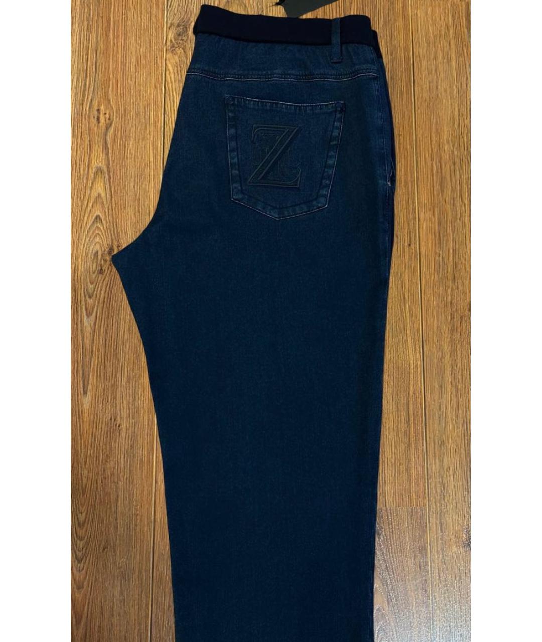 ZILLI Темно-синие хлопковые джинсы скинни, фото 4