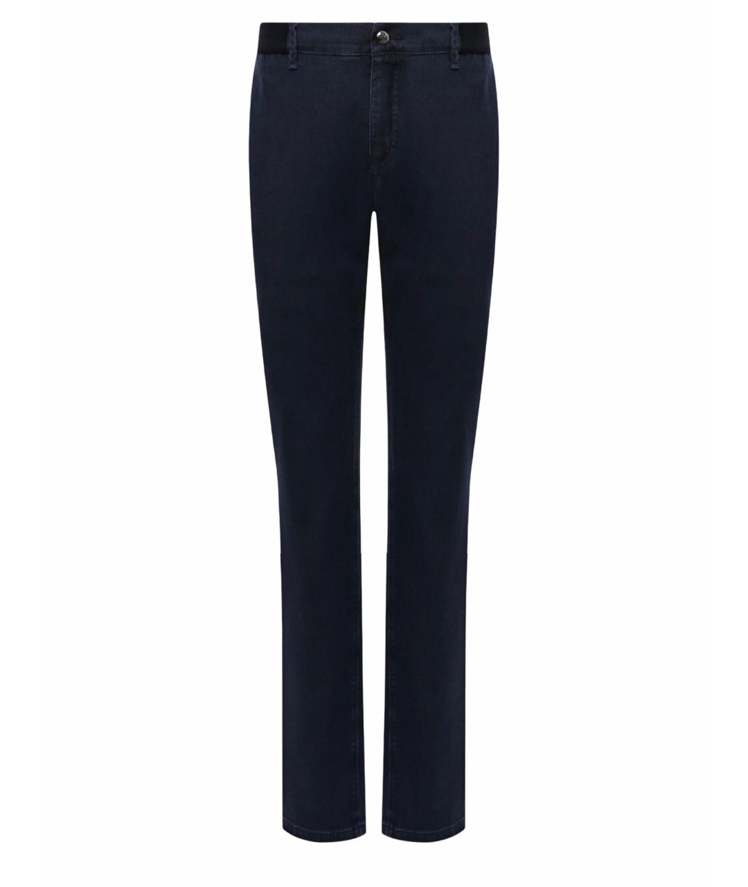 ZILLI Темно-синие хлопковые джинсы скинни, фото 1