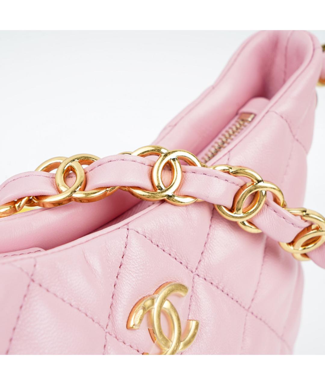 CHANEL Розовая кожаная сумка через плечо, фото 6