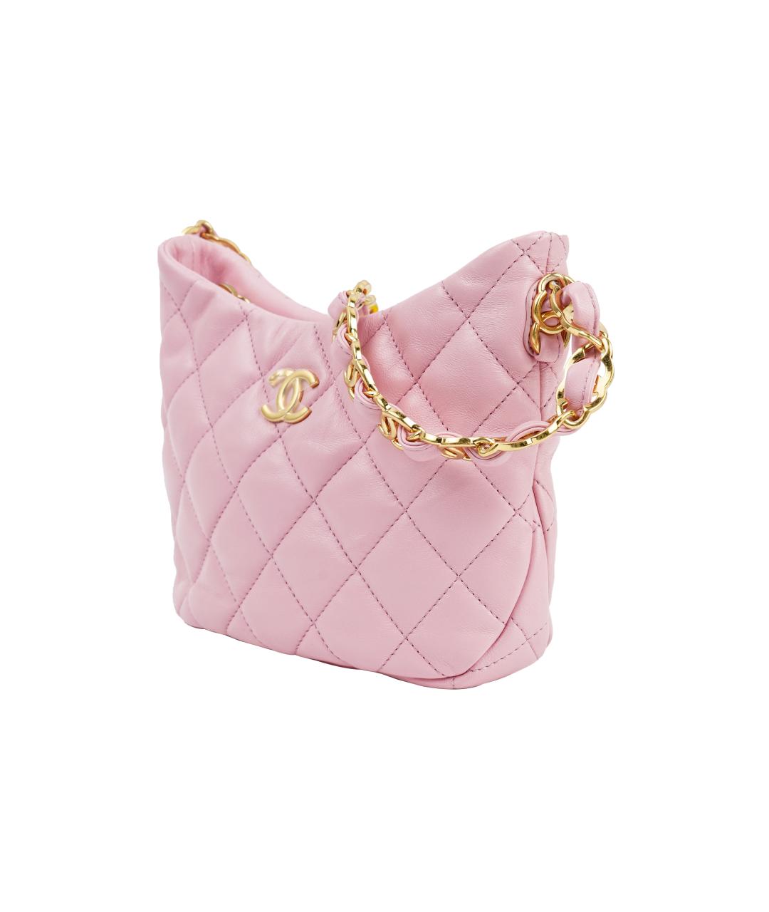 CHANEL Розовая кожаная сумка через плечо, фото 2