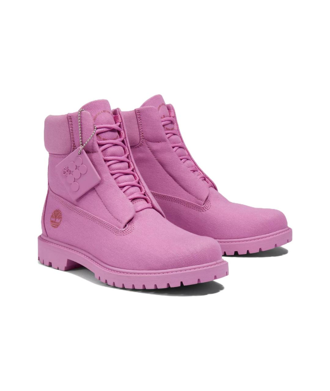 TIMBERLAND Розовые нубуковые ботинки, фото 3