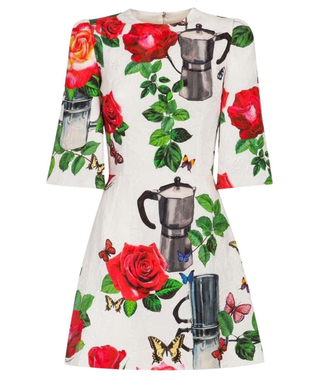 DOLCE&GABBANA Белое хлопковое коктейльное платье, фото 1