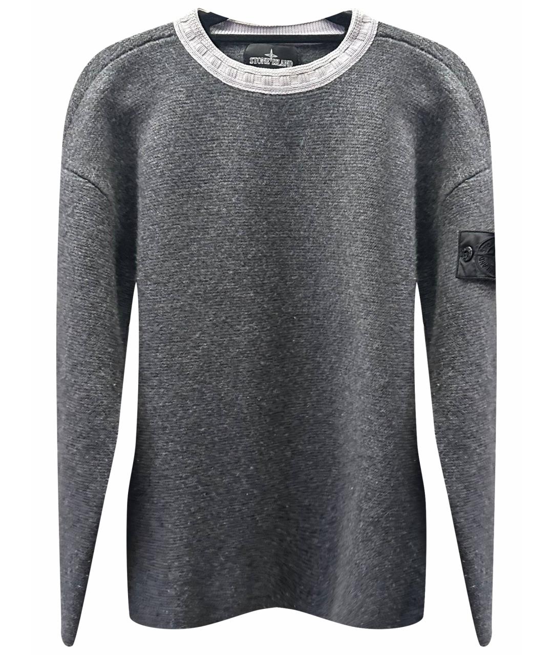 STONE ISLAND Серый шерстяной джемпер / свитер, фото 1