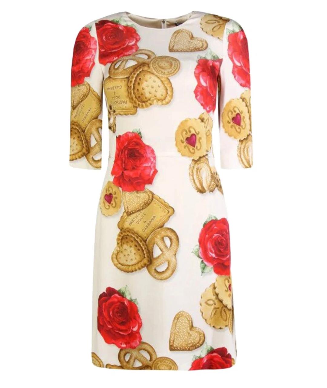 DOLCE&GABBANA Белое вискозное коктейльное платье, фото 1