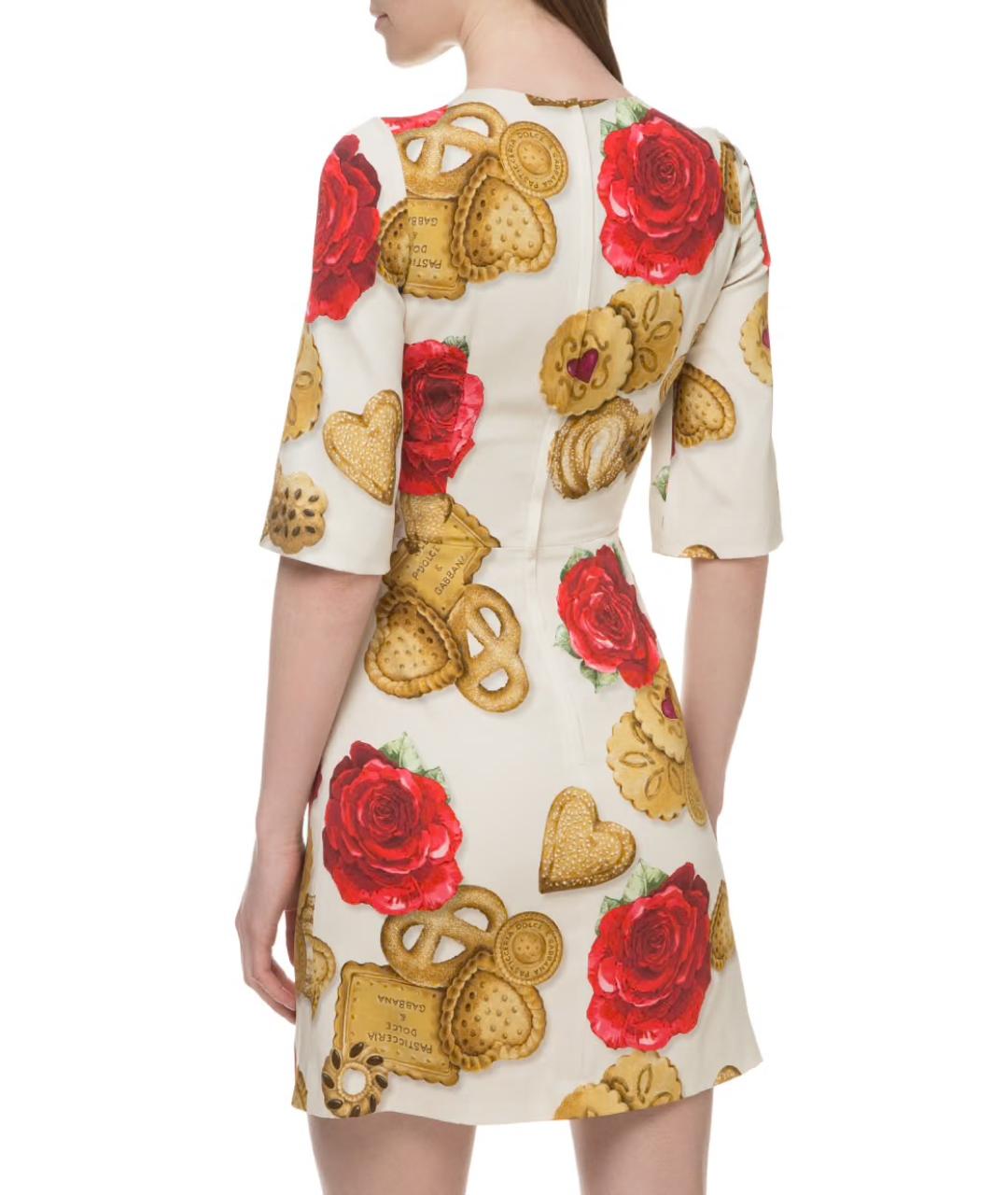 DOLCE&GABBANA Белое вискозное коктейльное платье, фото 3