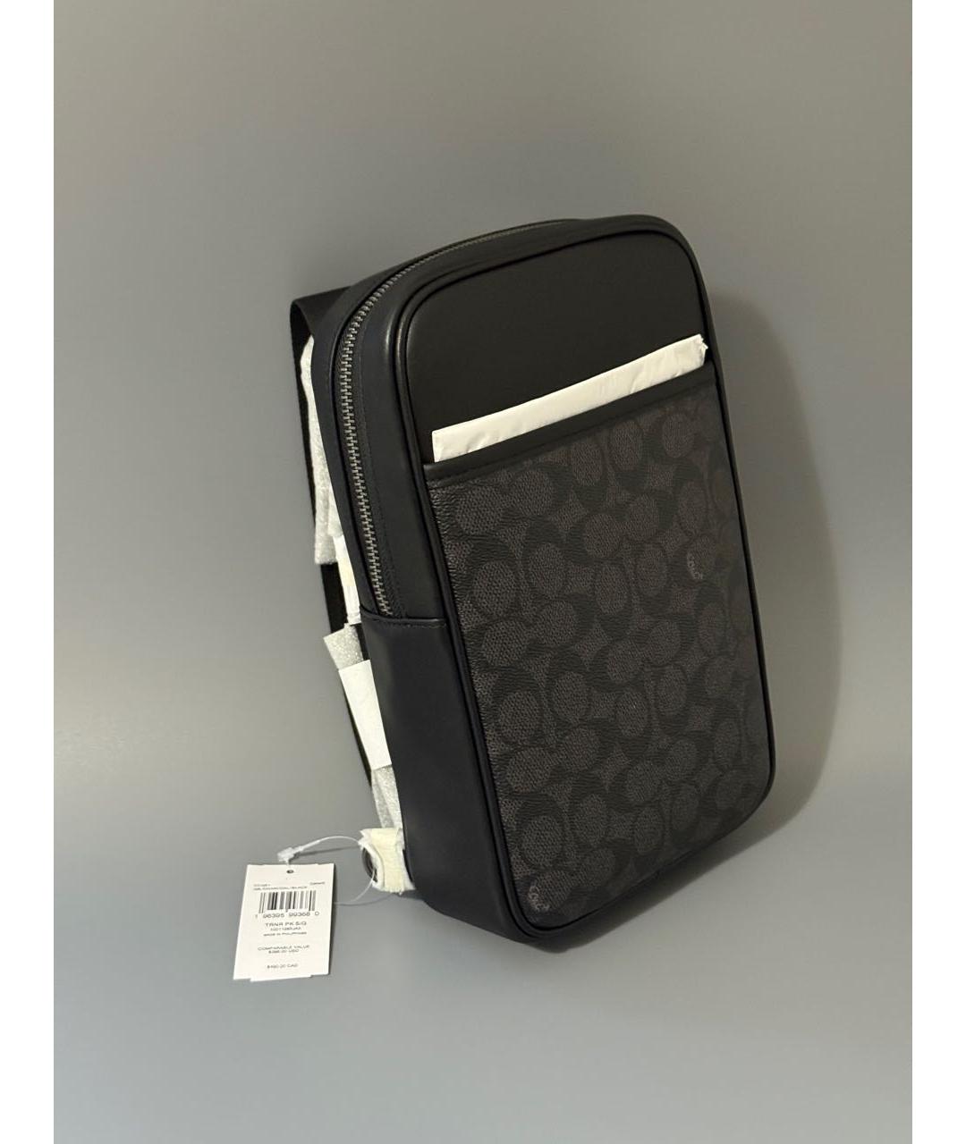 COACH Черная кожаная сумка на плечо, фото 8