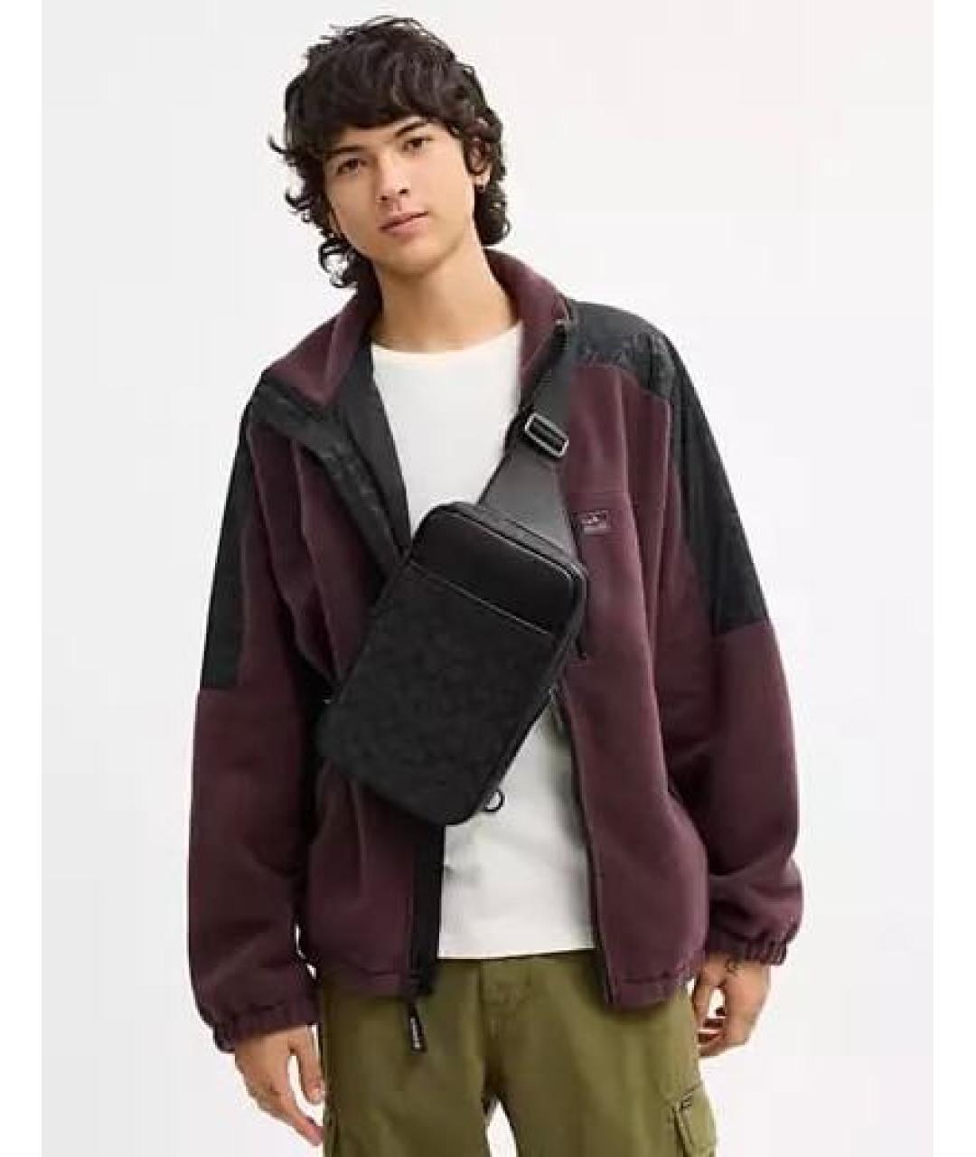 COACH Черная кожаная сумка на плечо, фото 5