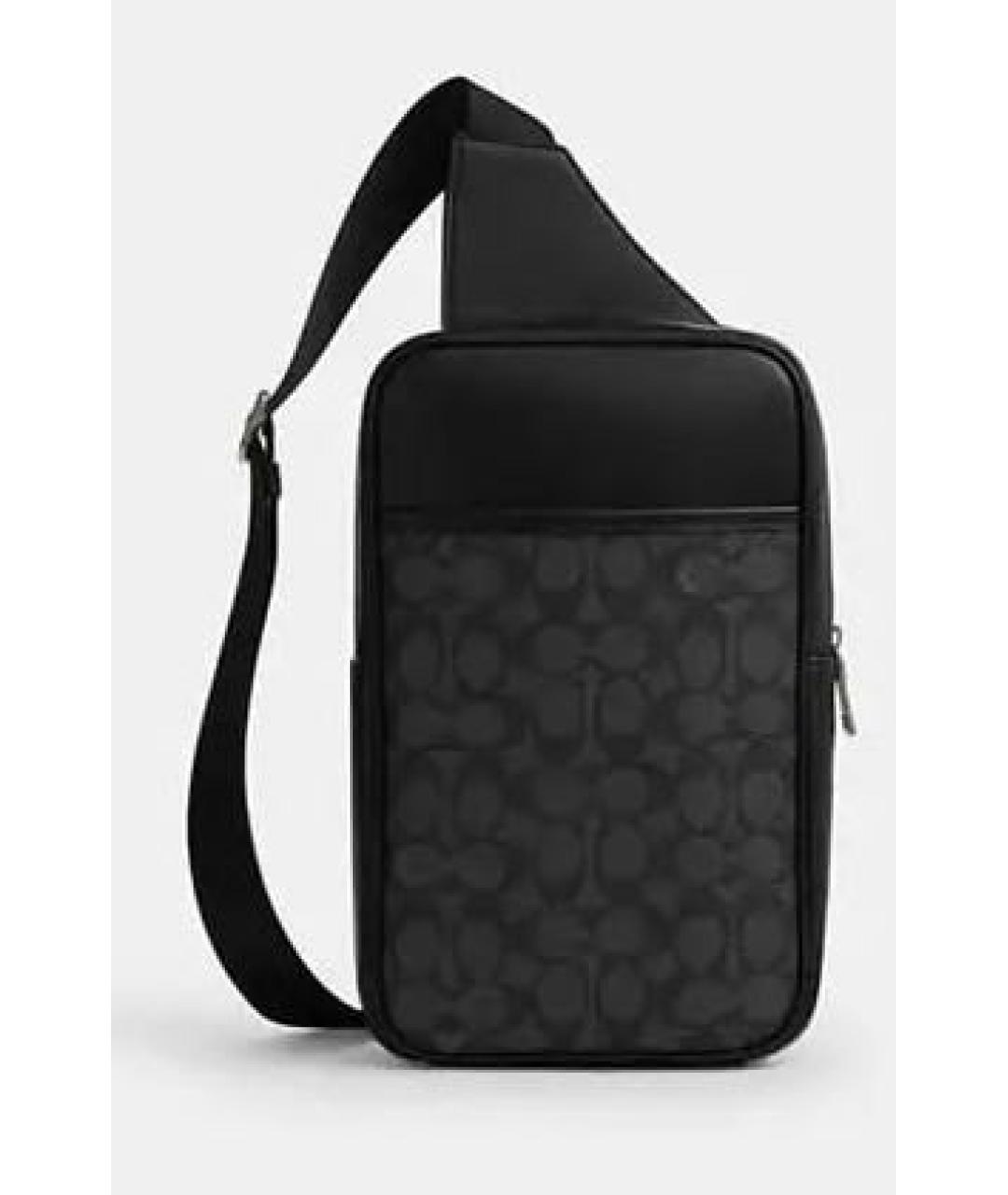 COACH Черная кожаная сумка на плечо, фото 9