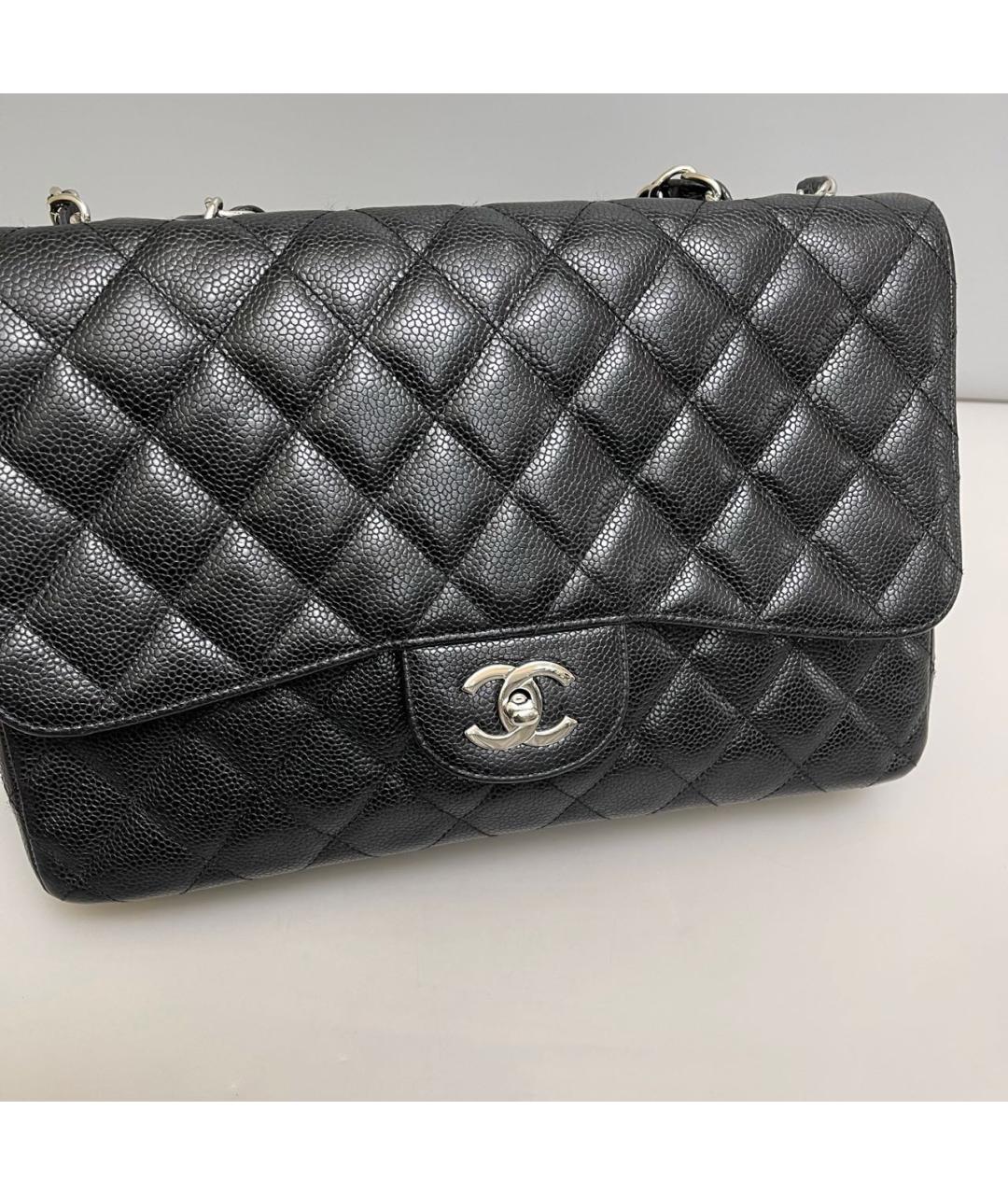 CHANEL Черная кожаная сумка через плечо, фото 8