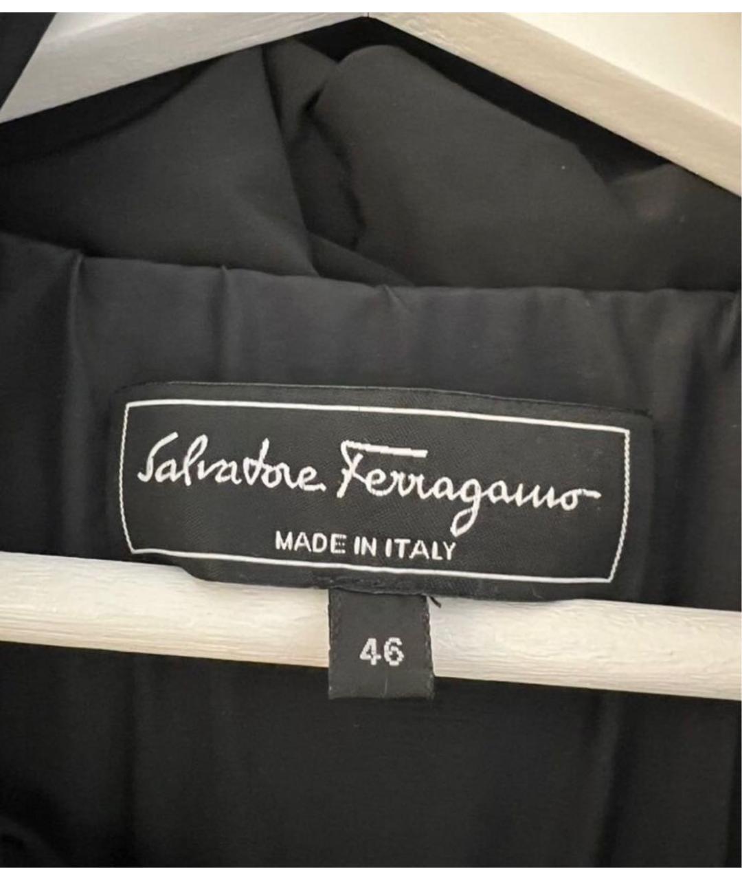 FERRAGAMO Черный полиэстеровый пуховик, фото 6