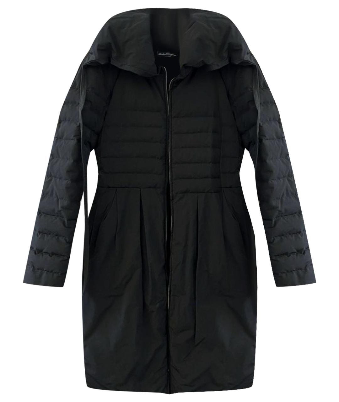 FERRAGAMO Черный полиэстеровый пуховик, фото 1