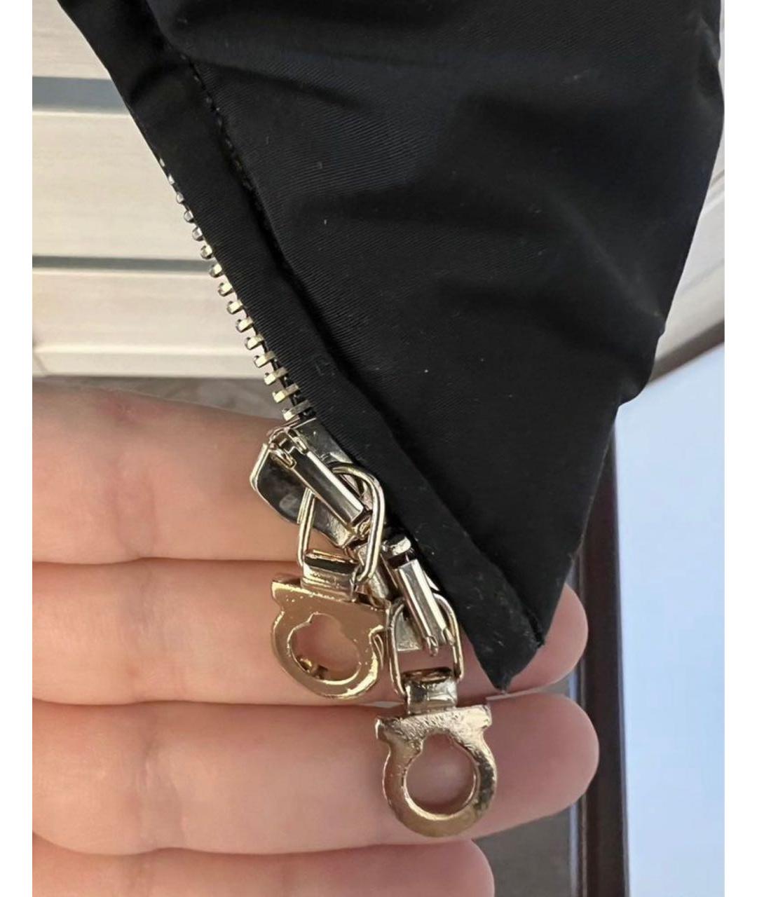 FERRAGAMO Черный полиэстеровый пуховик, фото 3