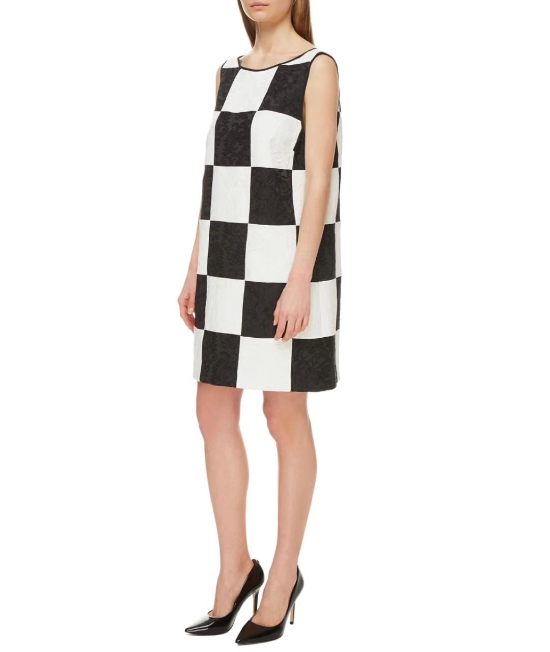 DOLCE&GABBANA Белое хлопко-эластановое коктейльное платье, фото 2