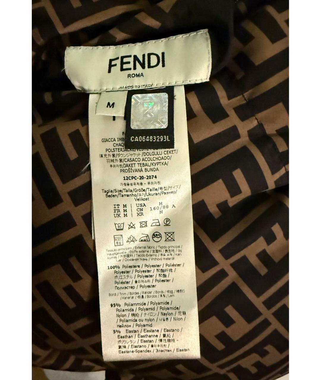 FENDI Черный пуховик, фото 3