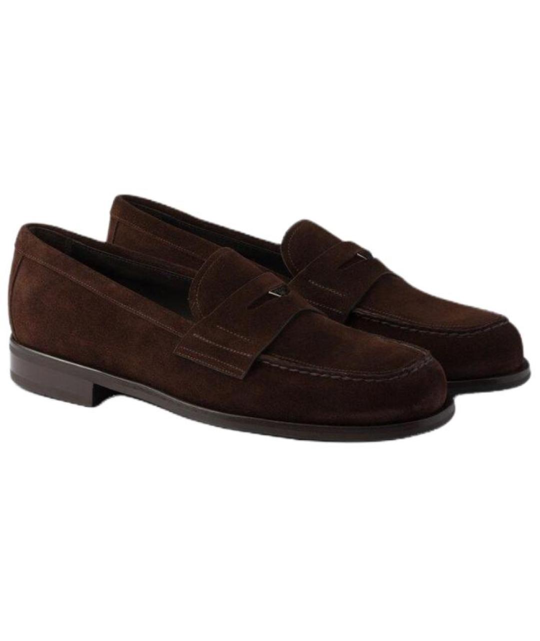 PRADA Коричневые кожаные лоферы, фото 3