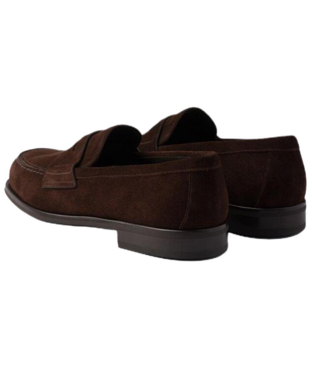 PRADA Коричневые кожаные лоферы, фото 4