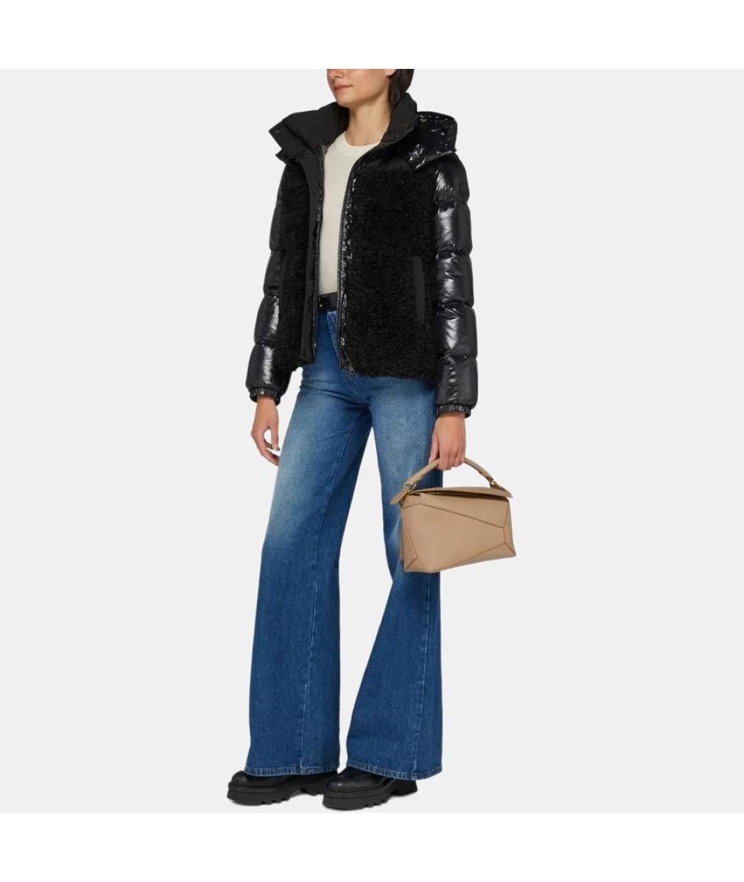 MONCLER Черный пуховик, фото 4