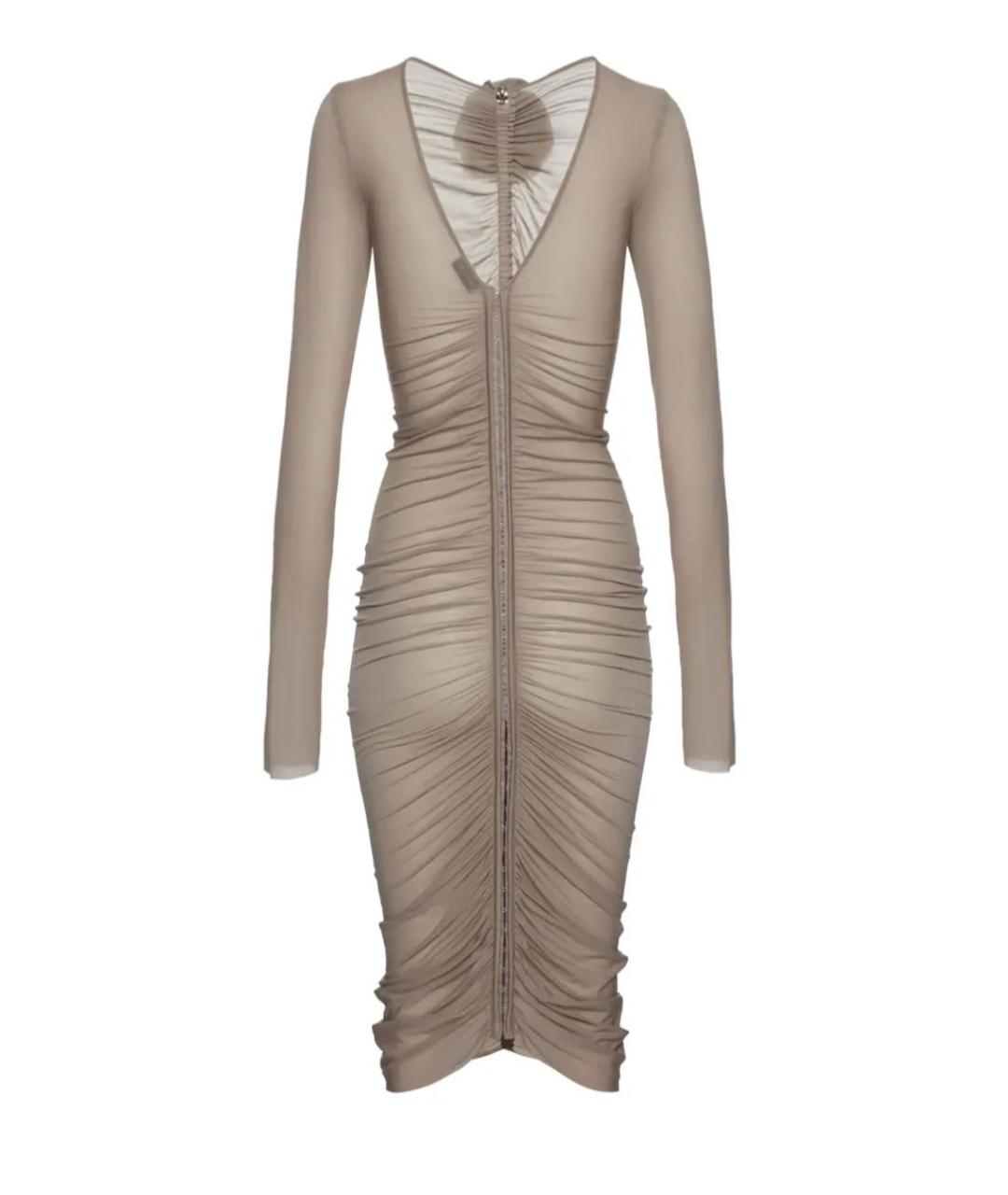 MAGDA BUTRYM Бежевое вискозное коктейльное платье, фото 2