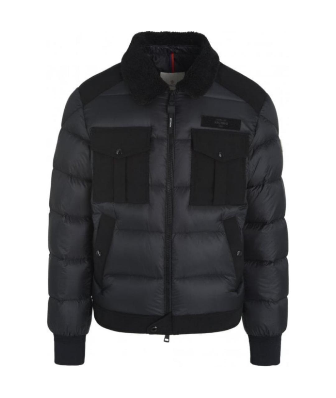 MONCLER Черный пуховик, фото 1