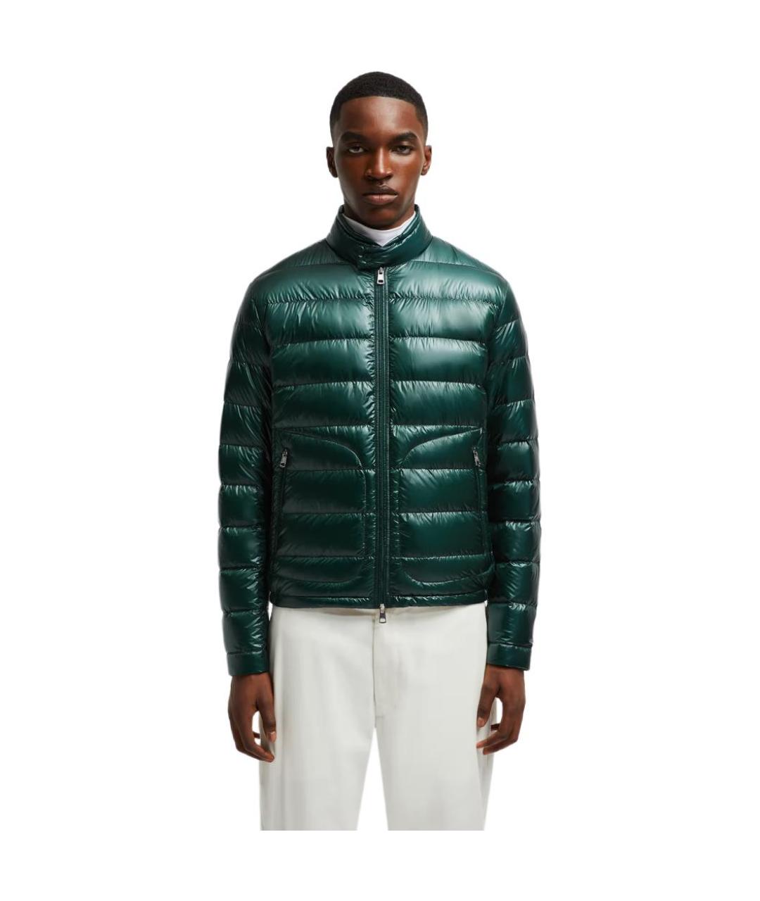 MONCLER Зеленый пуховик, фото 2