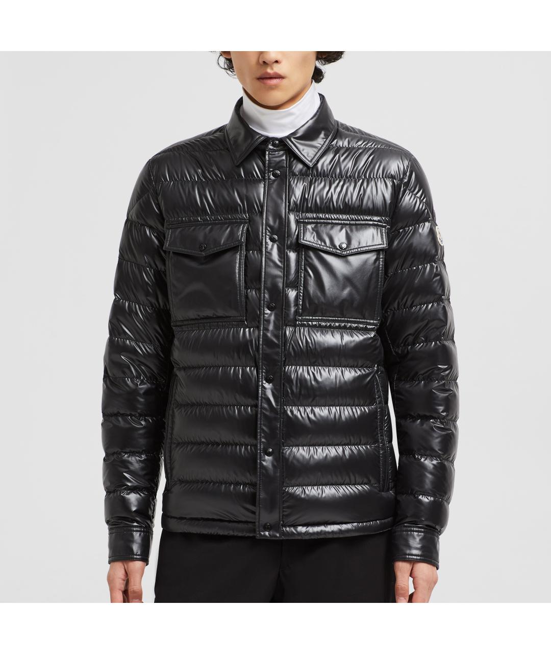 MONCLER Черный пуховик, фото 4