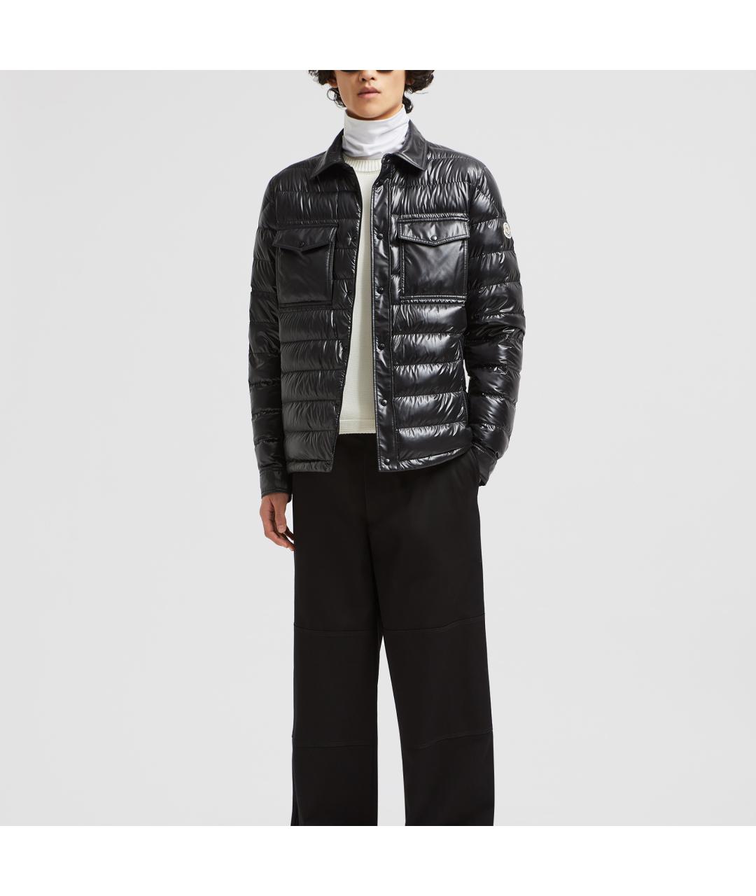 MONCLER Черный пуховик, фото 2