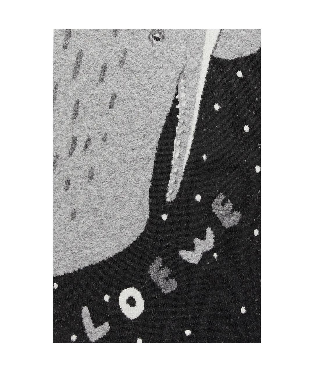 LOEWE Черный шерстяной шарф, фото 2