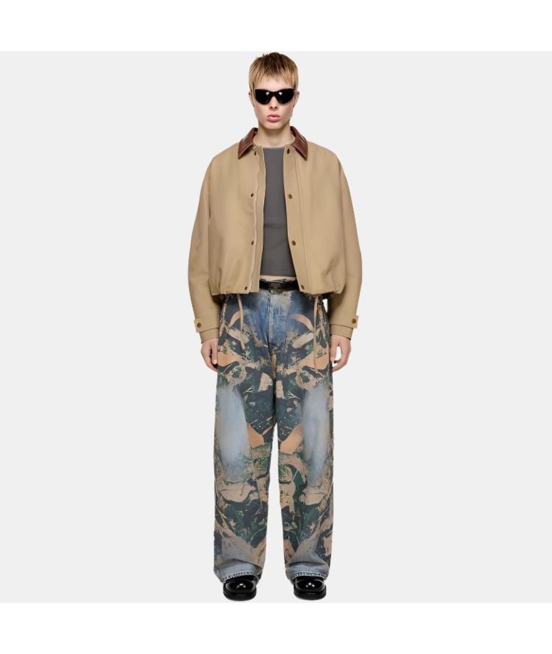 ACNE STUDIOS Коричневые хлопковые прямые джинсы, фото 2