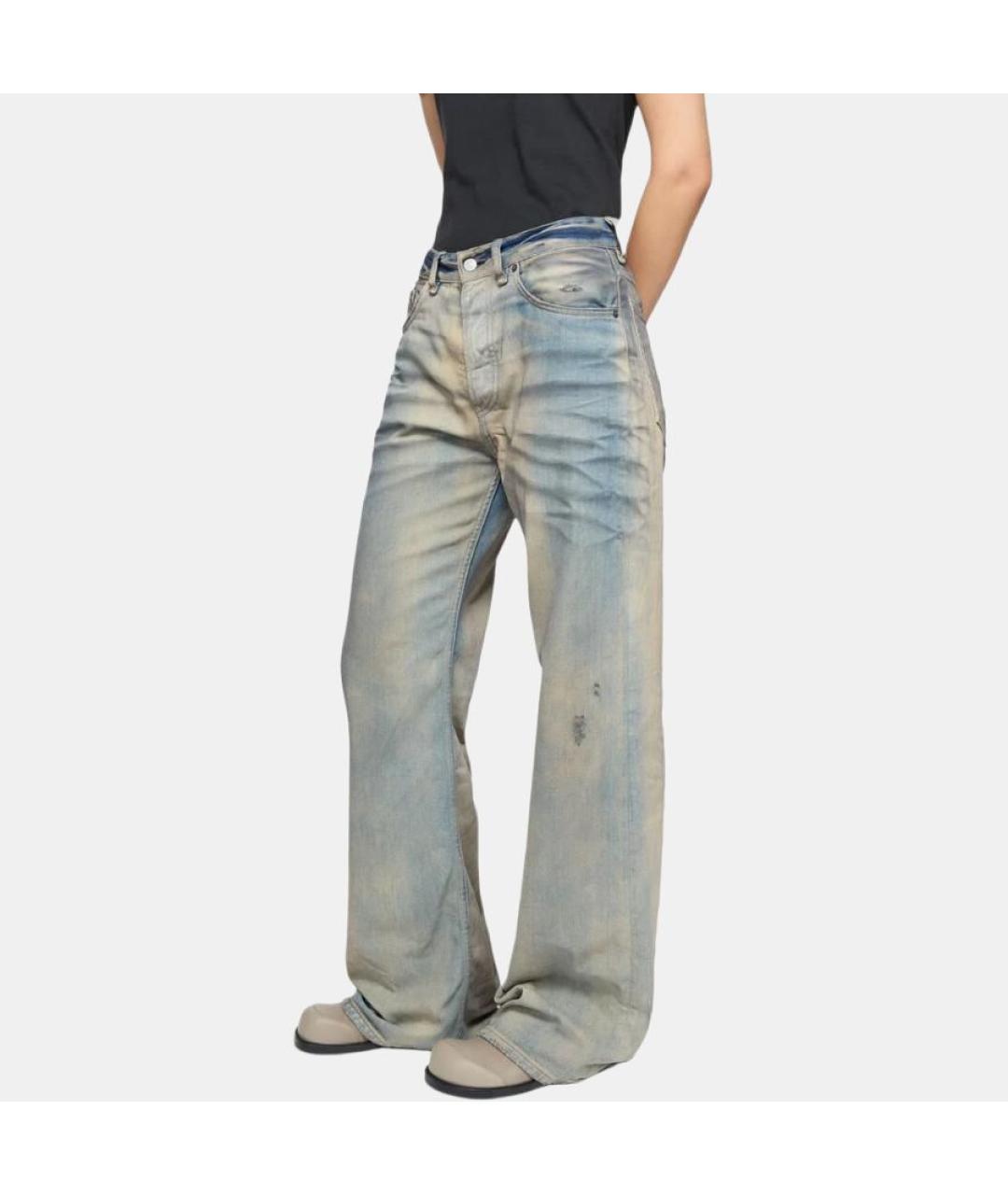 ACNE STUDIOS Голубые хлопковые прямые джинсы, фото 3