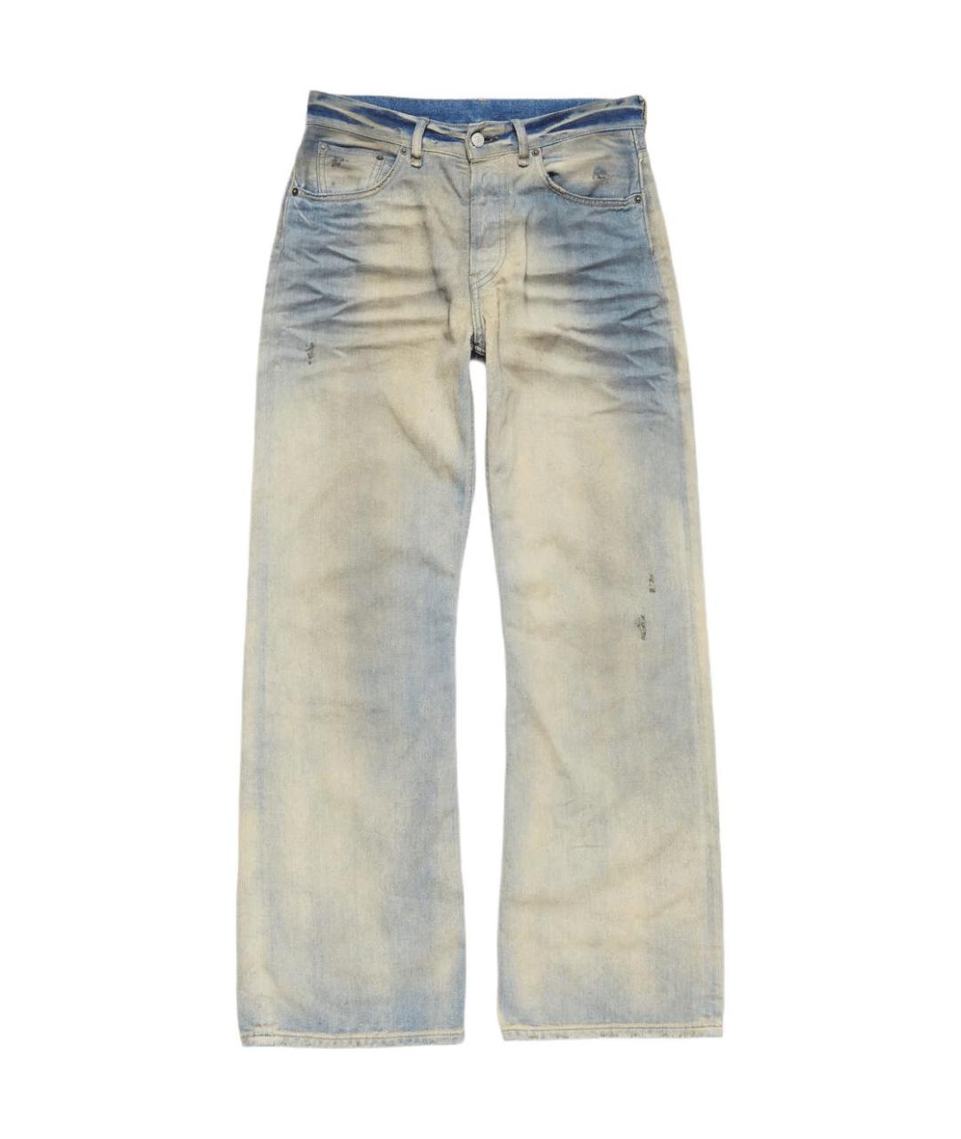 ACNE STUDIOS Голубые хлопковые прямые джинсы, фото 1