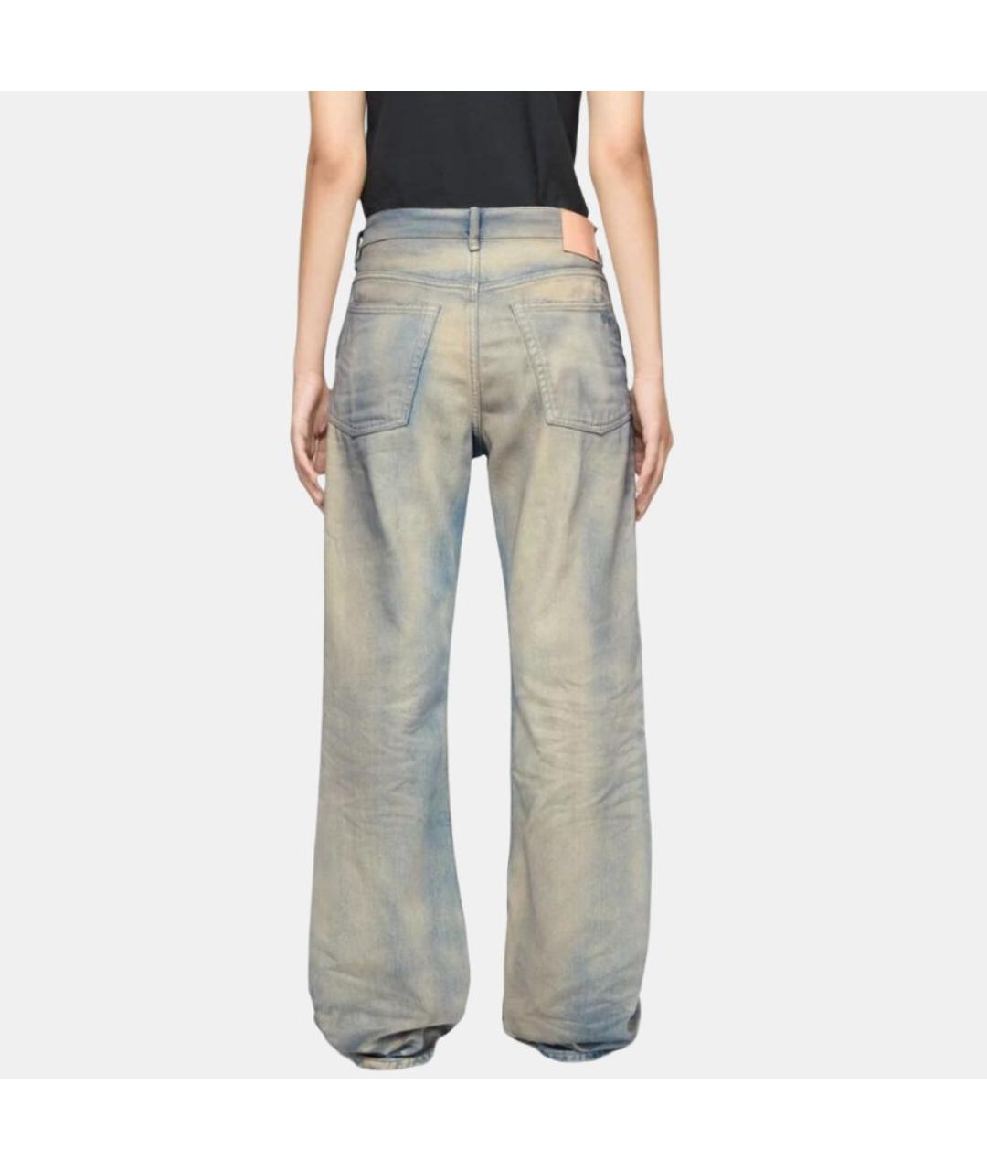 ACNE STUDIOS Голубые хлопковые прямые джинсы, фото 4