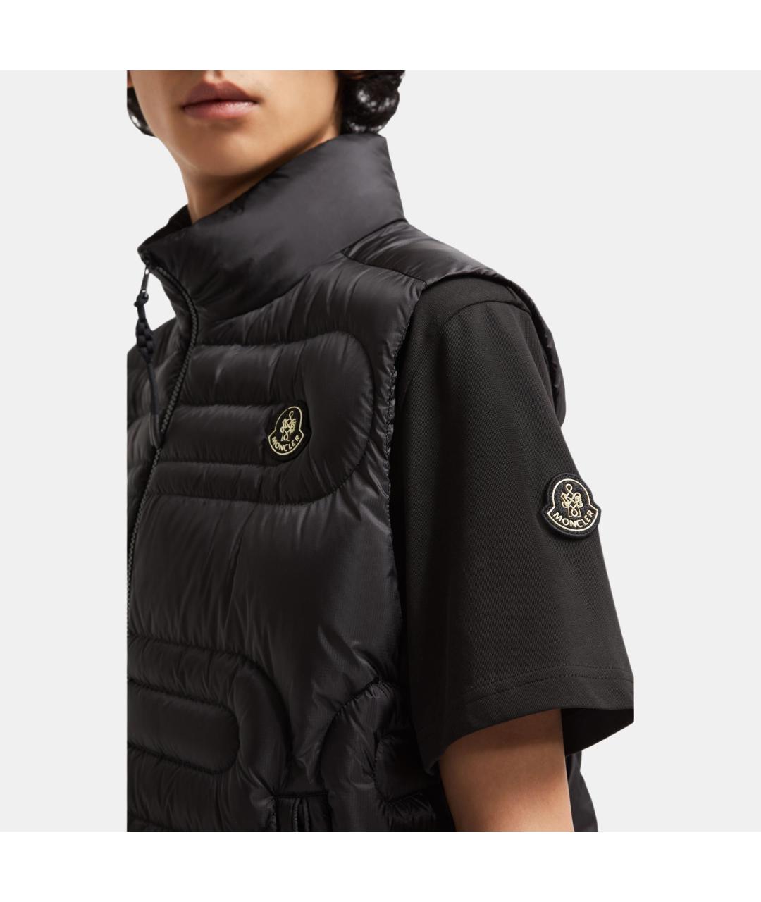 MONCLER Черный полиамидовый жилет, фото 5