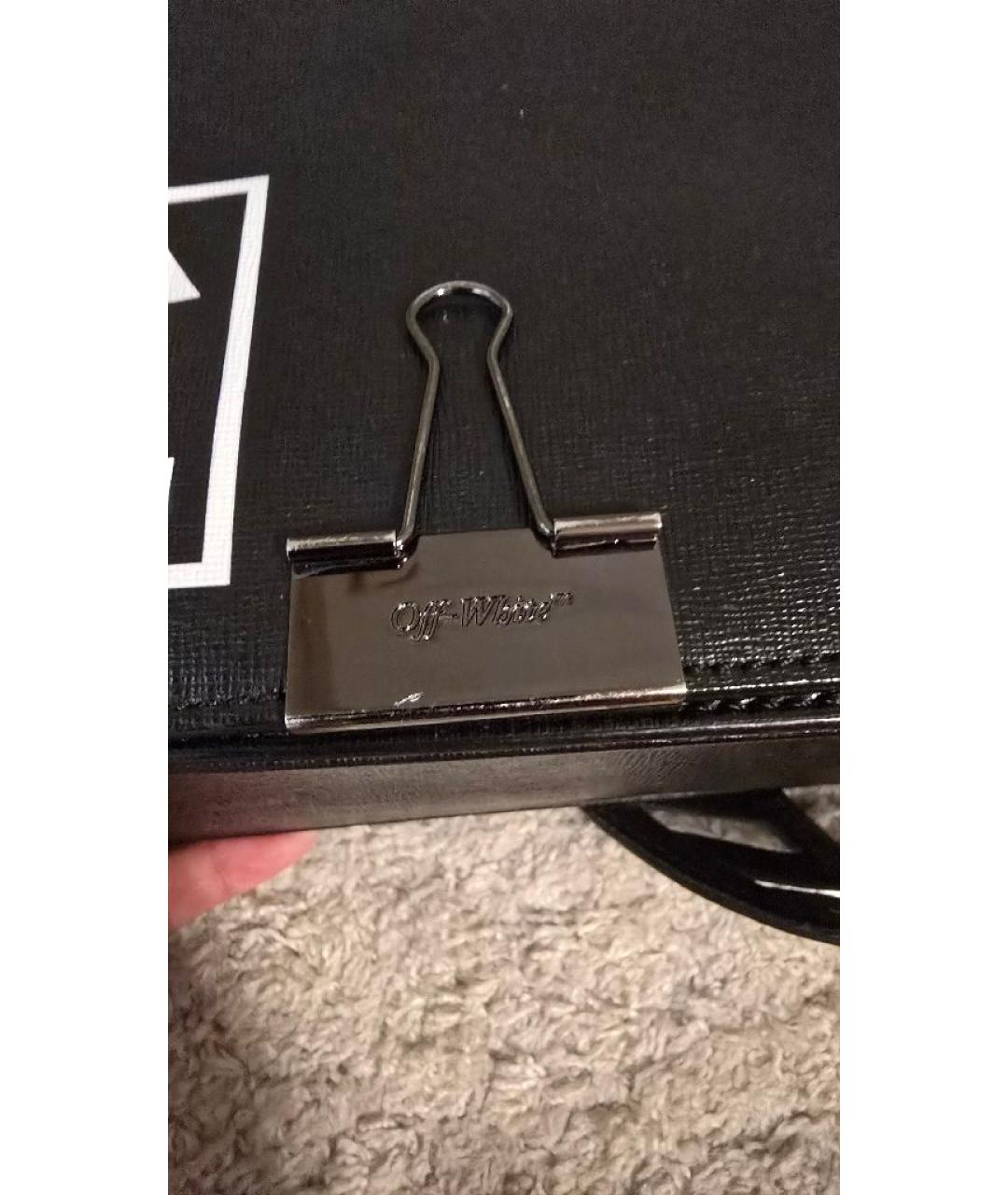 OFF-WHITE Черная кожаная сумка через плечо, фото 9