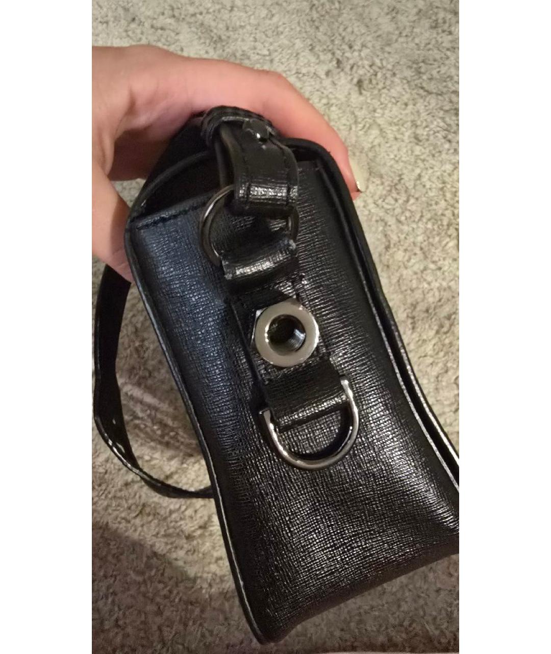 OFF-WHITE Черная кожаная сумка через плечо, фото 8