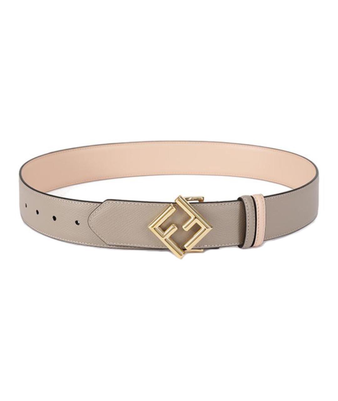 FENDI Бежевый кожаный ремень, фото 2