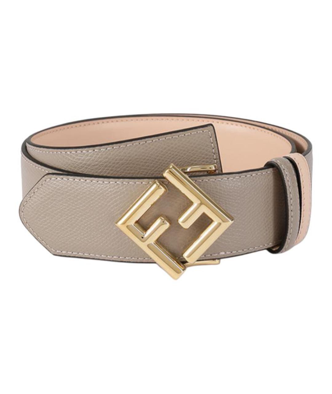 FENDI Бежевый кожаный ремень, фото 1
