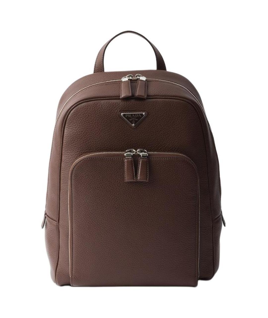 PRADA Коричневый кожаный рюкзак, фото 1