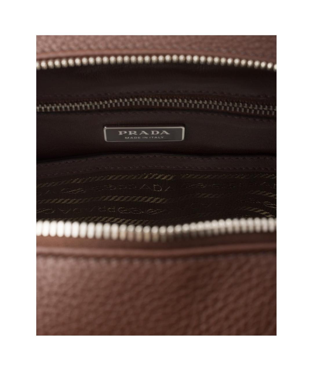 PRADA Коричневый кожаный рюкзак, фото 5