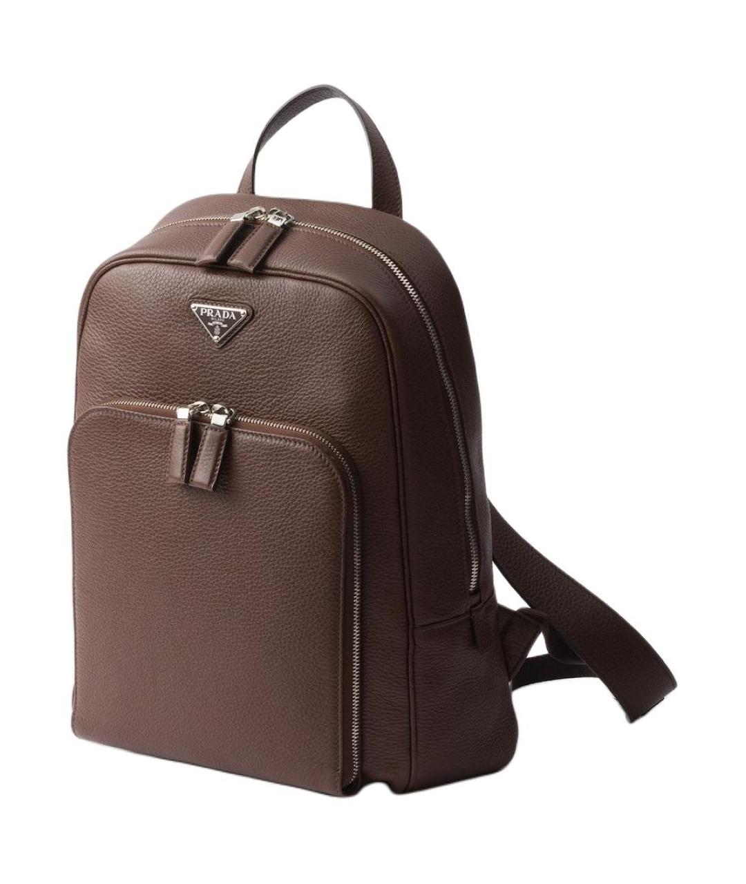 PRADA Коричневый кожаный рюкзак, фото 2