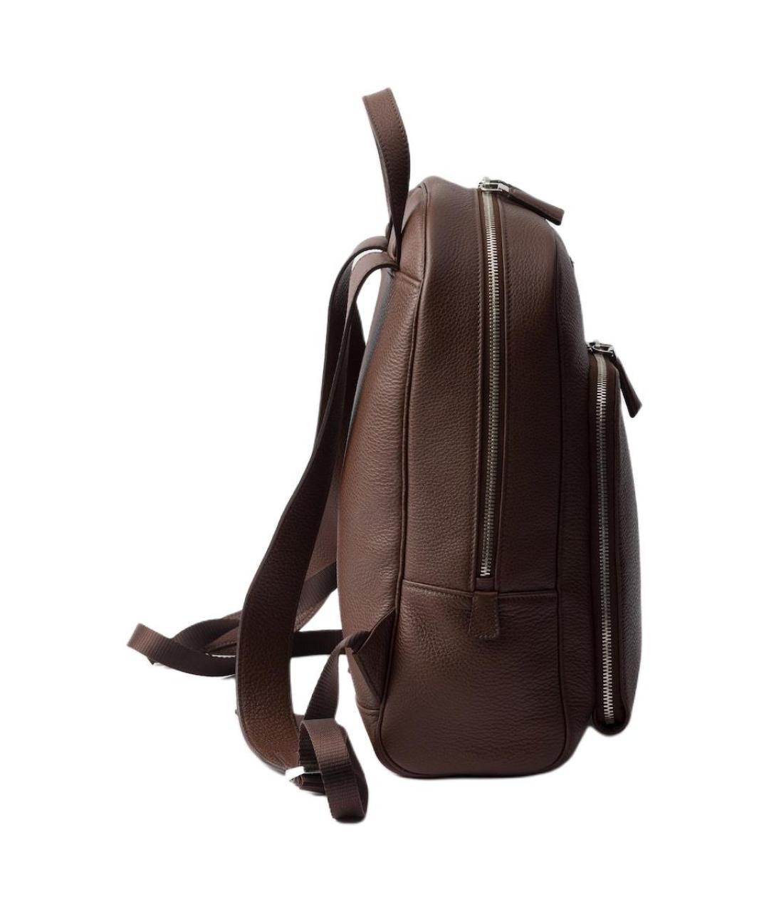 PRADA Коричневый кожаный рюкзак, фото 3