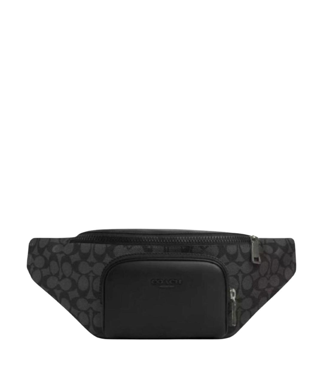 COACH Черная кожаная поясная сумка, фото 1