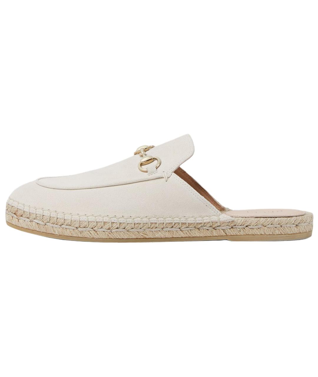 GUCCI Бежевые кожаные мюли, фото 2