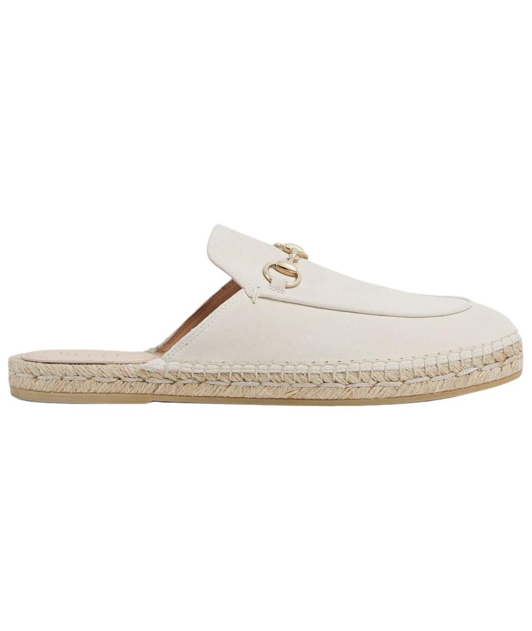 GUCCI Бежевые кожаные мюли, фото 1