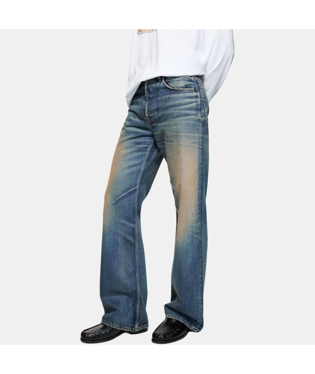 ACNE STUDIOS Синие хлопковые прямые джинсы, фото 5