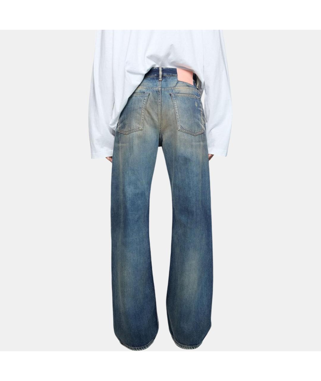 ACNE STUDIOS Синие хлопковые прямые джинсы, фото 4