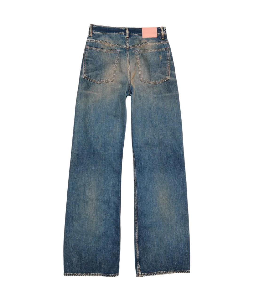 ACNE STUDIOS Синие хлопковые прямые джинсы, фото 2